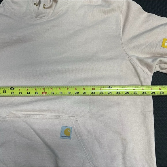 Carhartt Men Loose Fit Midweight Logo Sleeve Graphic Hoodie Sz 2XL Ash Rose Pink - Picture 8 of 9